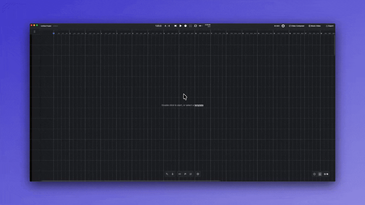Opening the ACE Studio Voice Library by double-clicking an empty track on the canvas.
